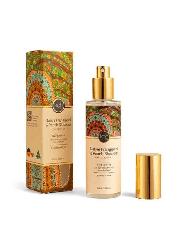 Aboriginal Native Frangipani & Peach Blossom Body Mist, 100ml