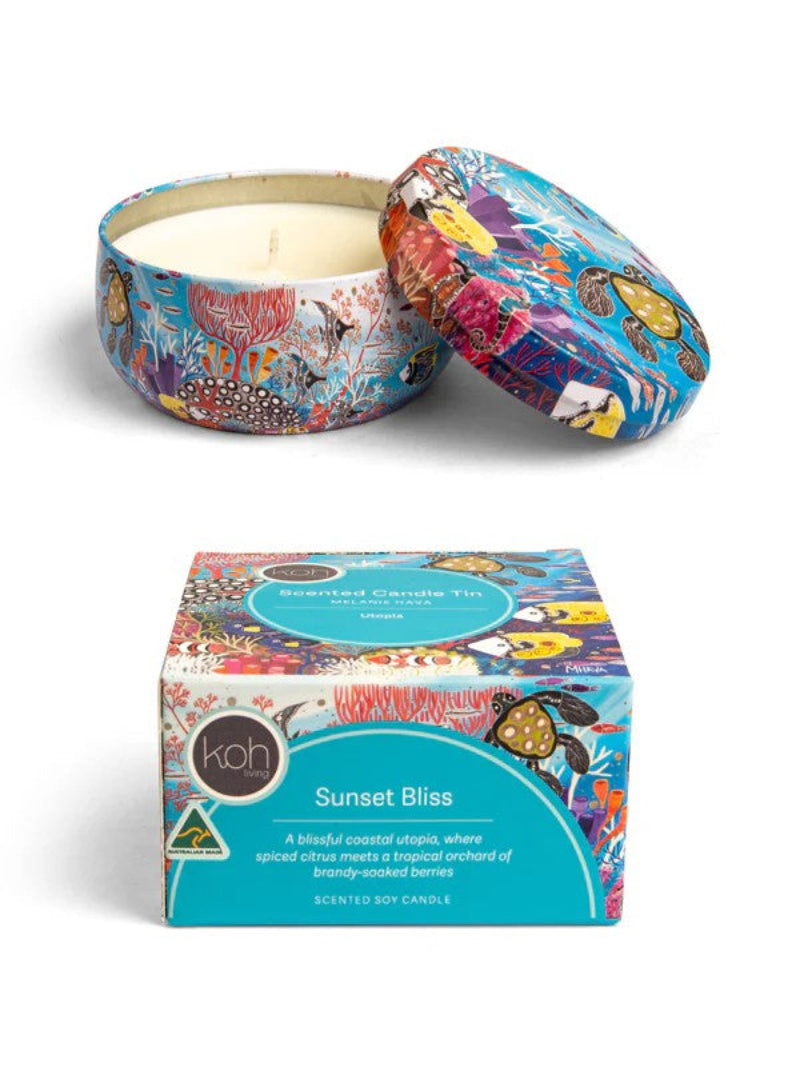Koh Living Aboriginal Scented Sunset Bliss Candle – 170 g Soy Tin