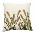 Beige Pampas Grass Cushion – Embroidered Cotton Home Decor