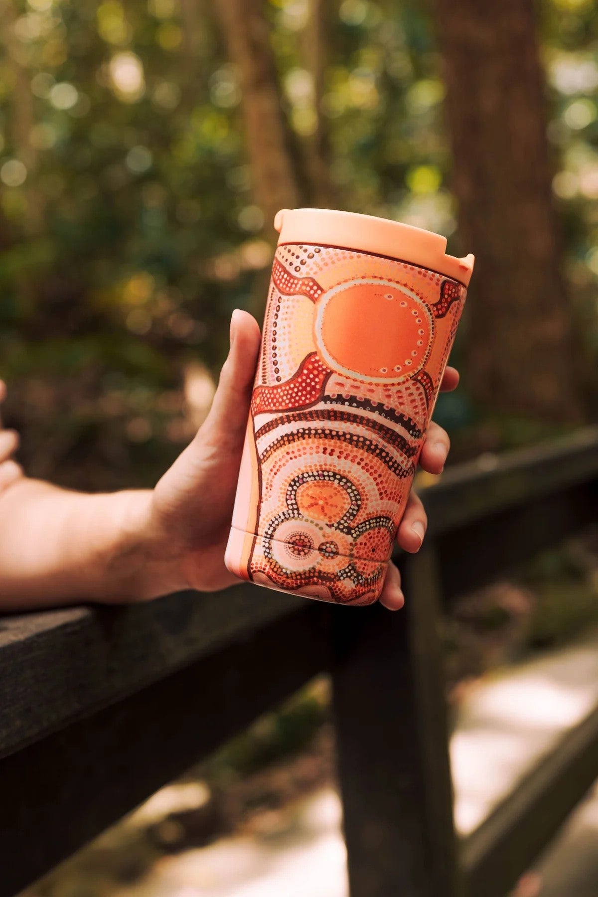 Aboriginal Journeys In The Sun Insulated Stainless Steel Travel Mug, 350ml