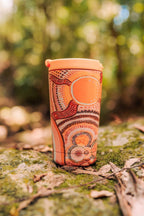 Aboriginal Journeys In The Sun Insulated Stainless Steel Travel Mug, 350ml