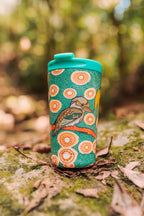 Aboriginal Kookaburra Insulated Stainless Steel Travel Mug, 350ml
