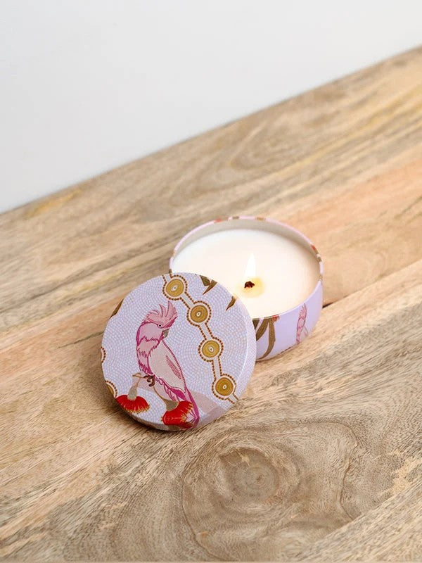 Aboriginal Sweet Pea & Rose Myrtle Scented Candle Tin, 170g