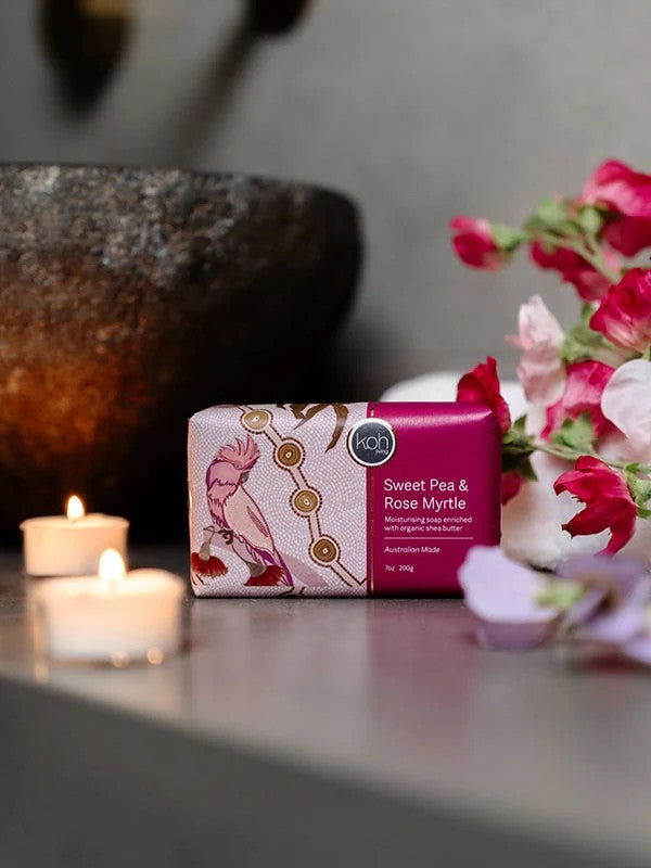 Aboriginal Sweet Pea & Rose Myrtle Soap 200g | Australian Made