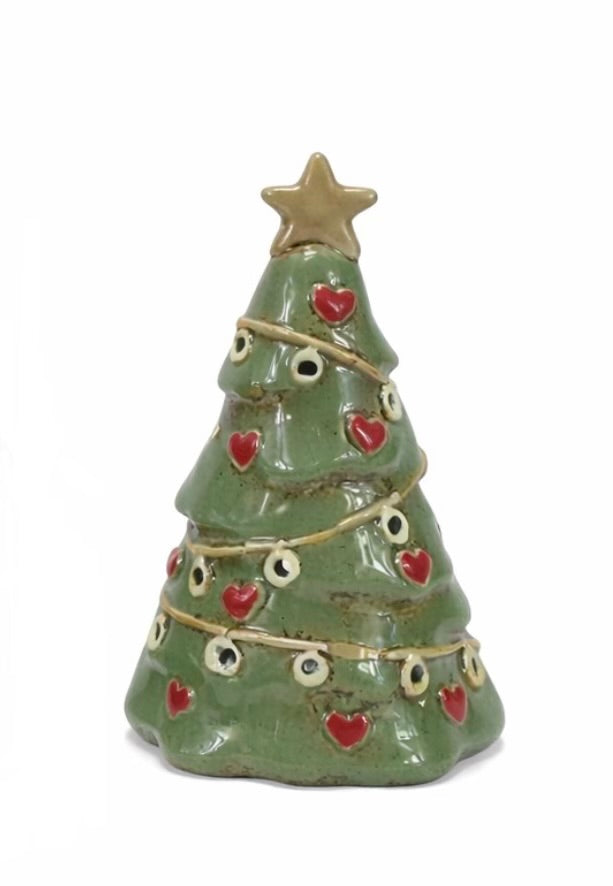 15cm Christmas Tree Ceramic Tealight Holder smnall