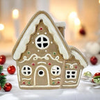 Double Gingerbread House Ceramic Tealight Holde
