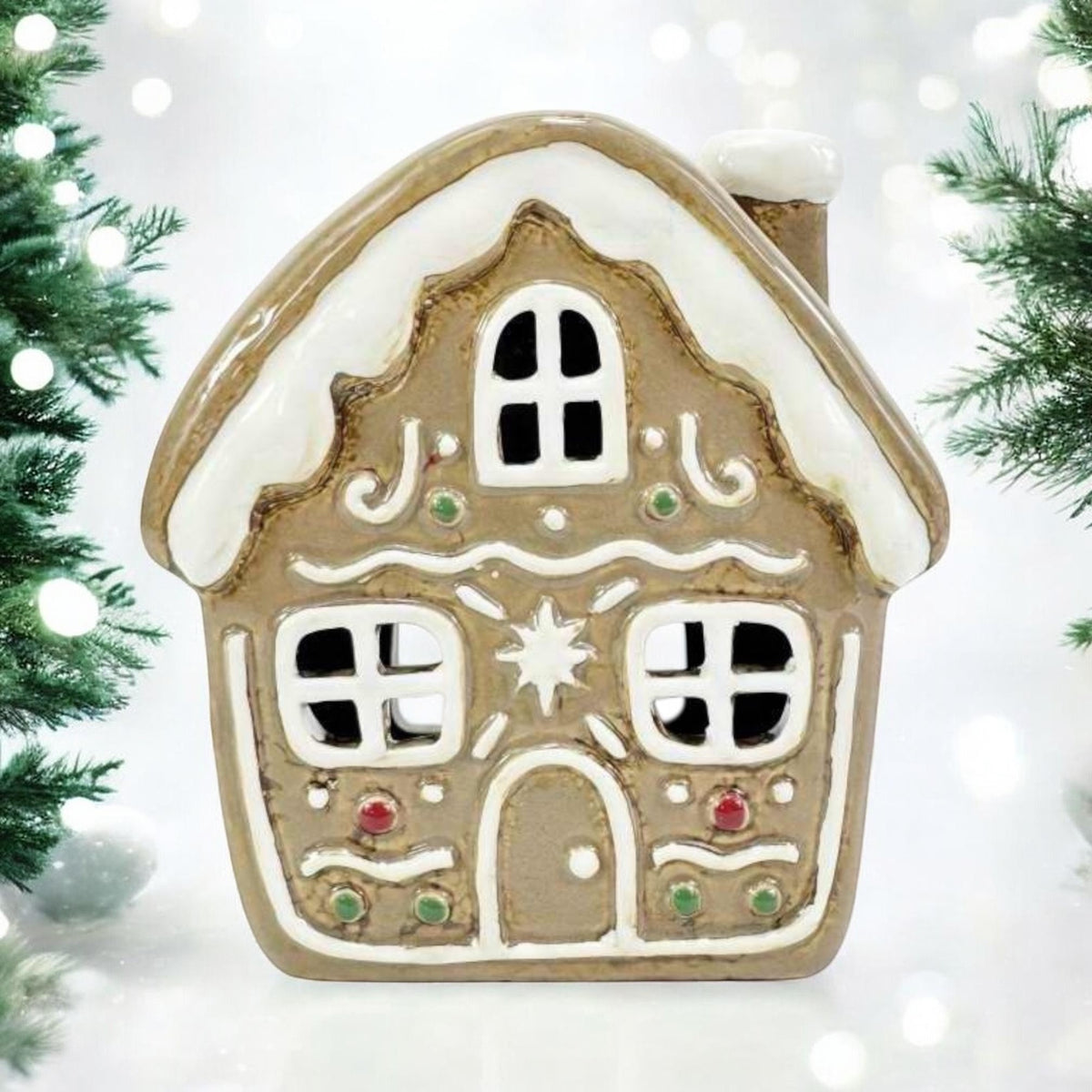 Gingerbread House Ceramic Tealight Holder