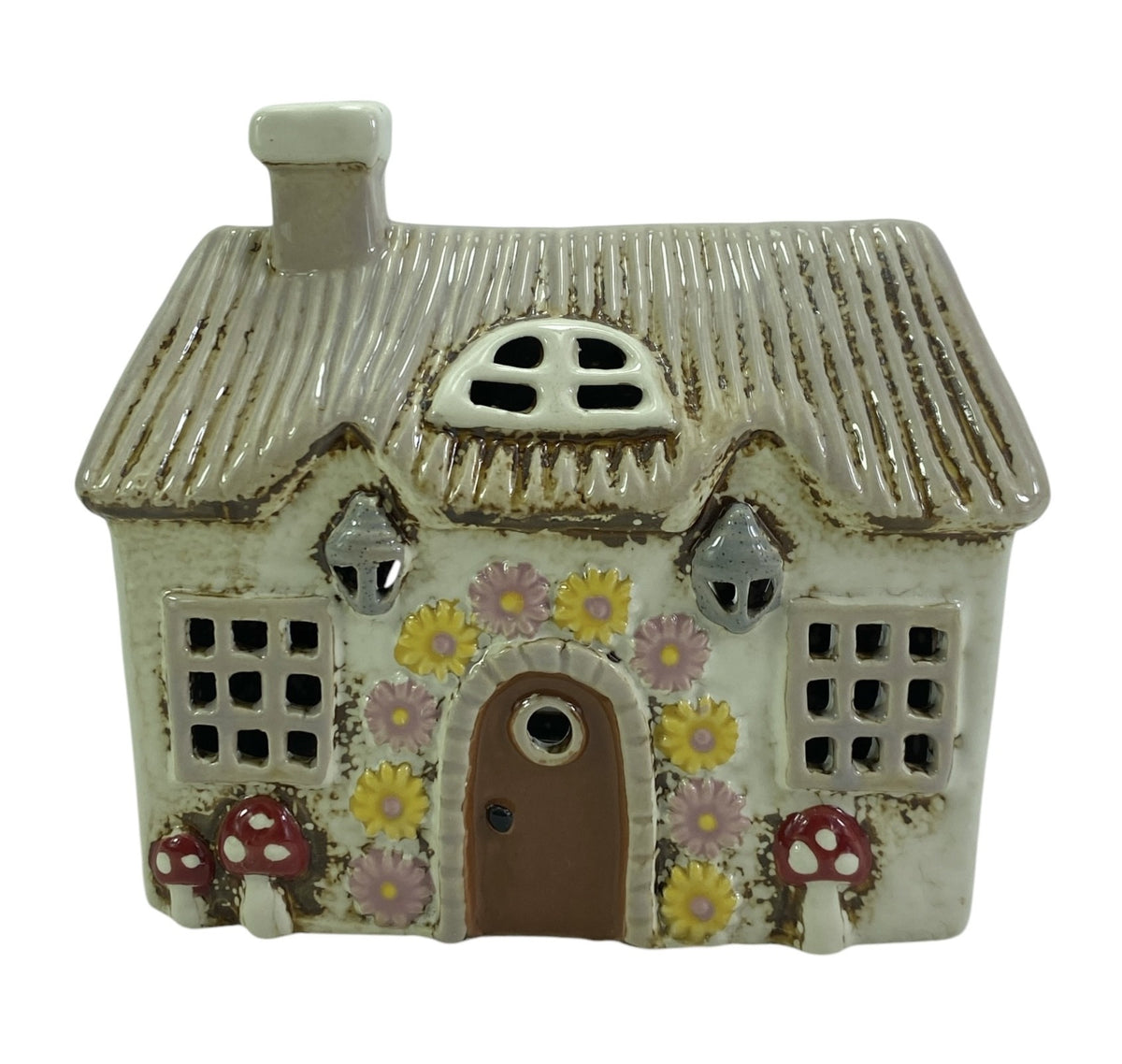 Mushroom Garden House Ceramic Tealight Holder