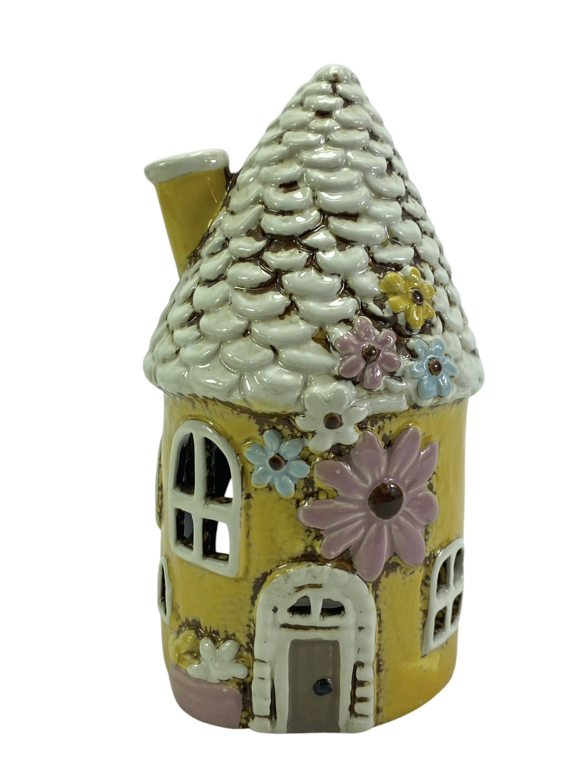 Yellow Daisy Cottage Ceramic Tealight Holder