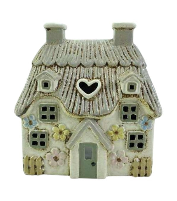 Daisy Thatched House Tealight Holder – Ceramic Home Decor