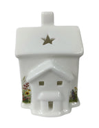 Floral Church Tealight Holder – Ceramic Yellow Rock Home Decor