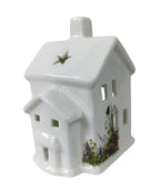 Floral Church Tealight Holder – Ceramic Yellow Rock Home Decor