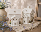 Floral Church Tealight Holder – Ceramic Yellow Rock Home Decor