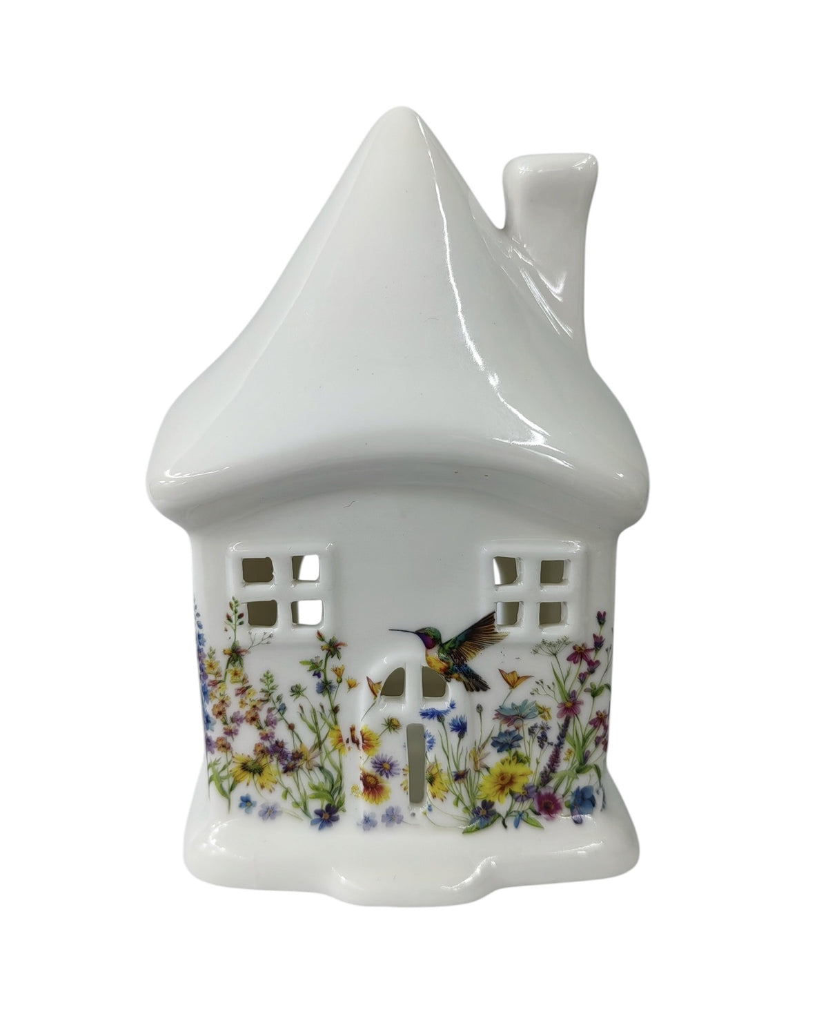 Hummingbird Tealight Holder – Ceramic Yellow Rock Home Decor