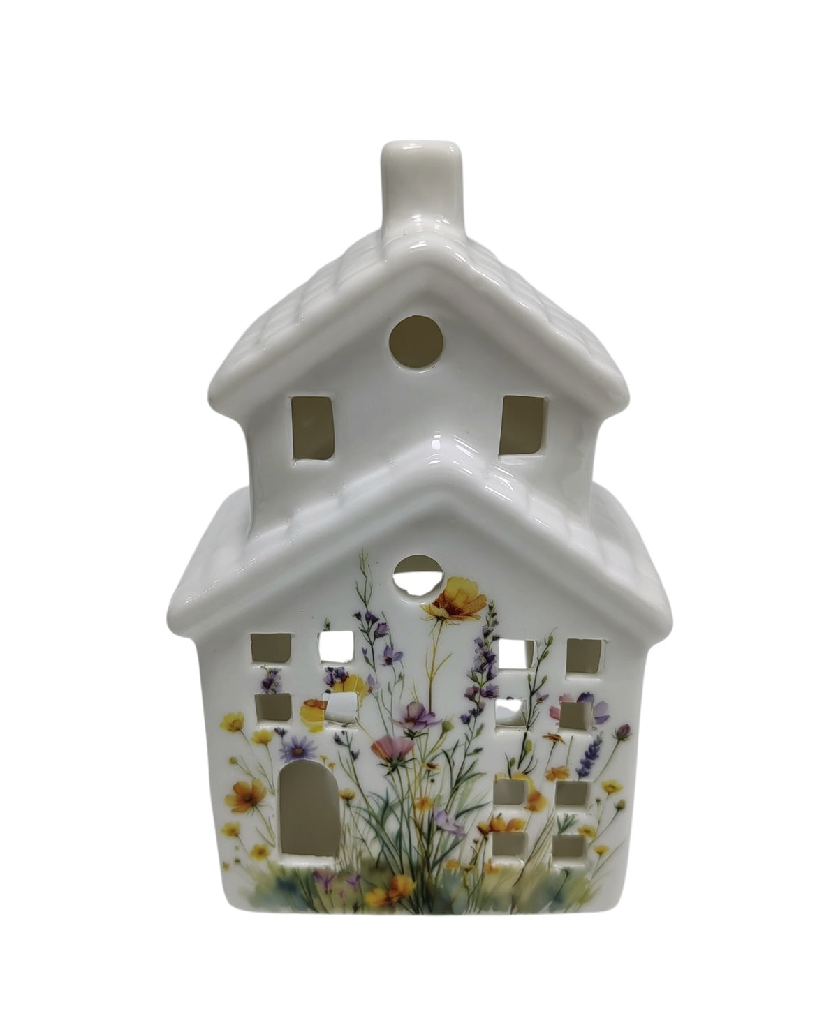 Cottage Garden Tealight Holder – Ceramic Yellow Rock Home Decor