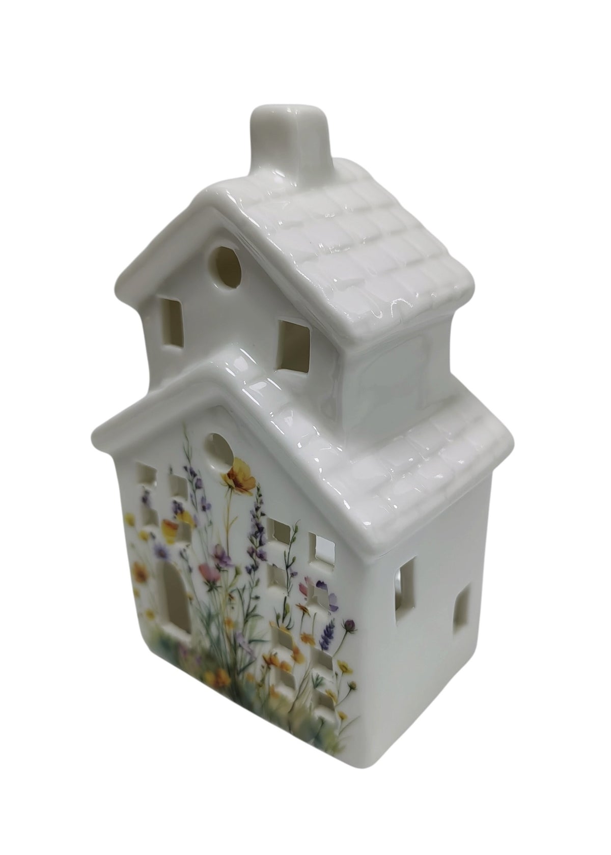 Cottage Garden Tealight Holder – Ceramic Yellow Rock Home Decor