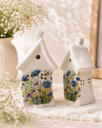 Blue Daisy Tealight Holder – Ceramic Yellow Rock Home Decor