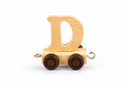 Alphabet Train Carriage – Letter D | Natural Beech Wood