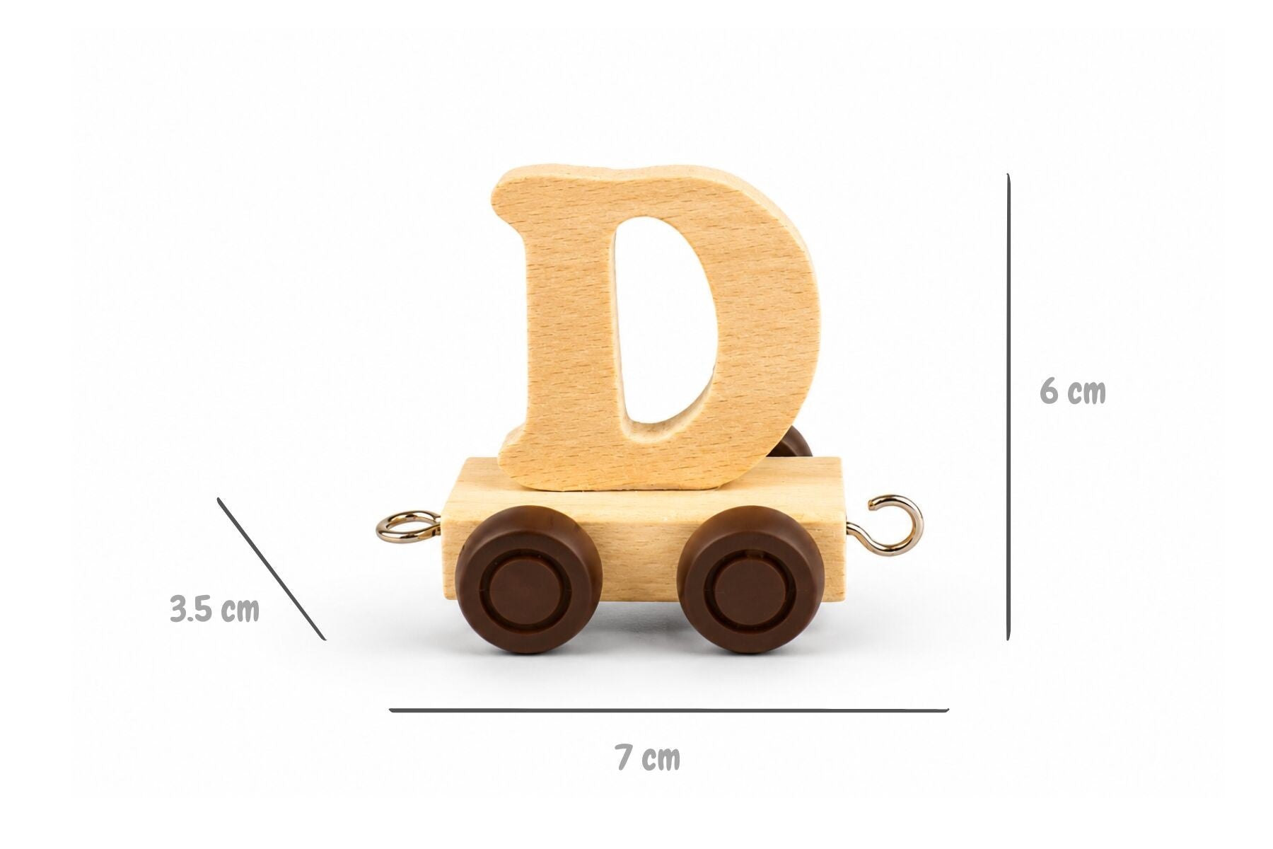 Alphabet Train Carriage – Letter D | Natural Beech Wood