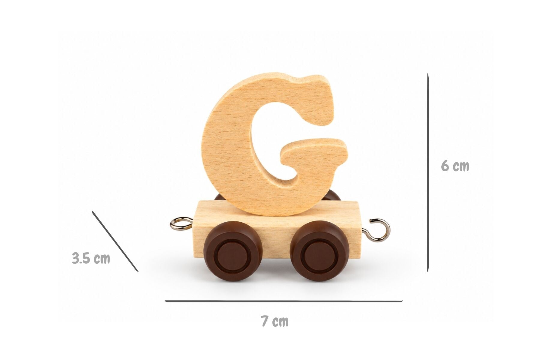 Alphabet Train Carriage – Letter G | Natural Beech Wood
