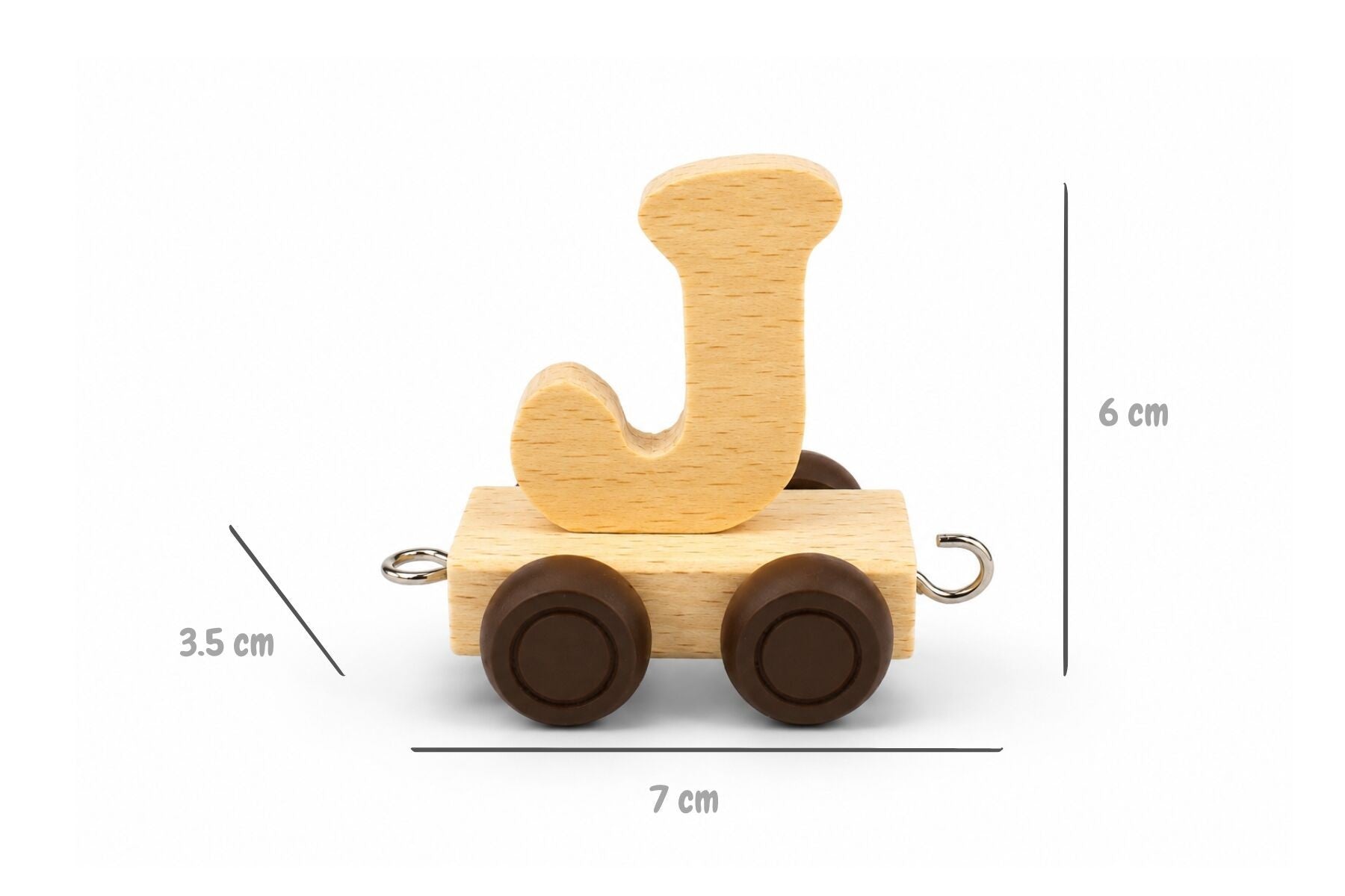 Alphabet Train Carriage – Letter J | Natural Beech Wood