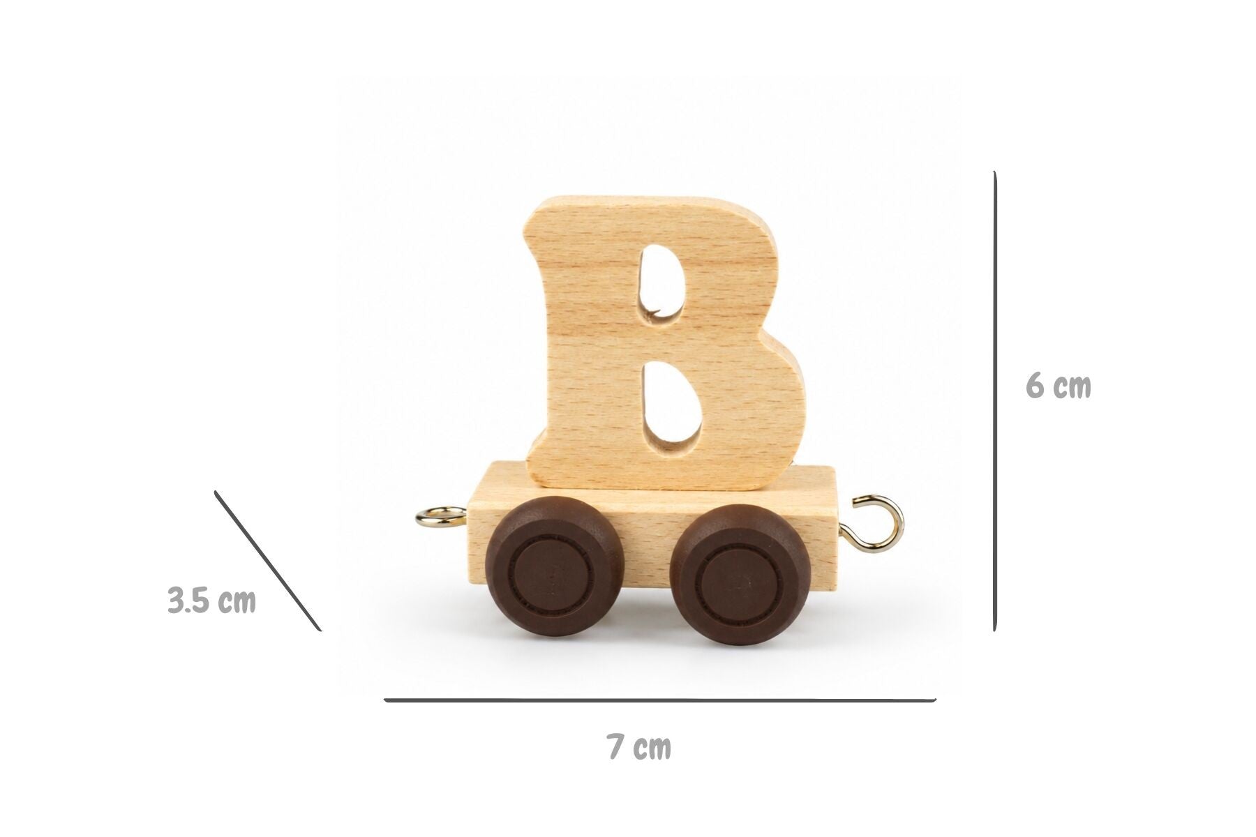 Alphabet Train Carriage – Letter B | Natural Beech Wood