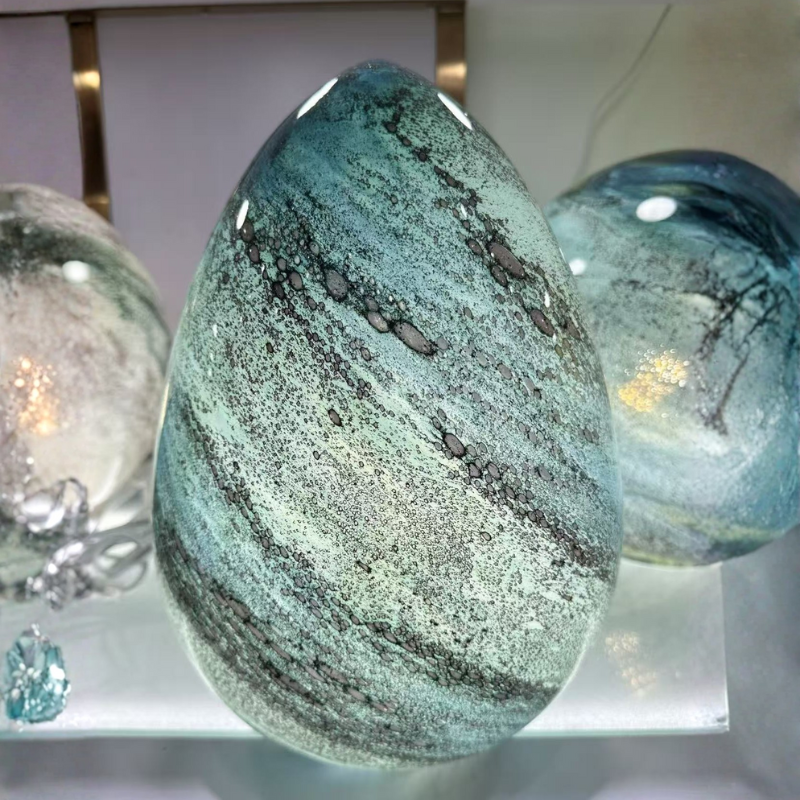 Lumi-Egg Glass Orb Accent Light – Sculptural Egg Shape