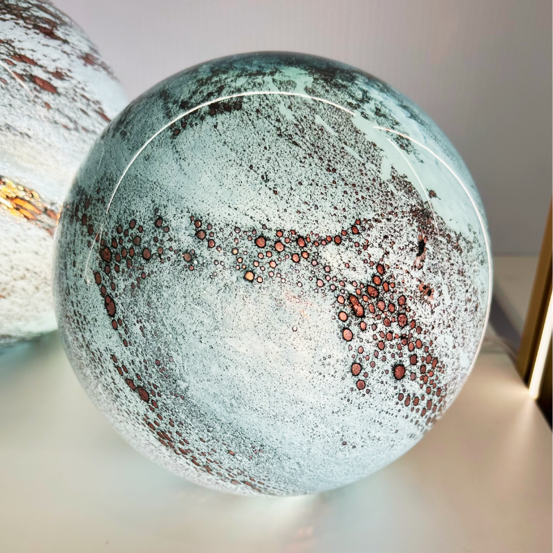 Lumi Blue Glass Orb Accent Light