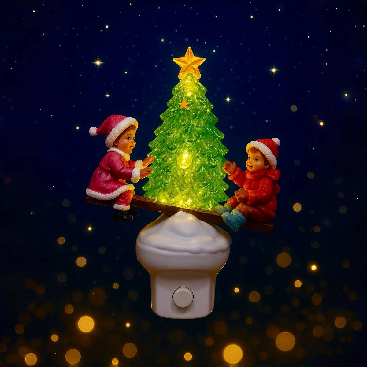 Twinkle Tide Plug-In Christmas Night Light with Seesaw LED