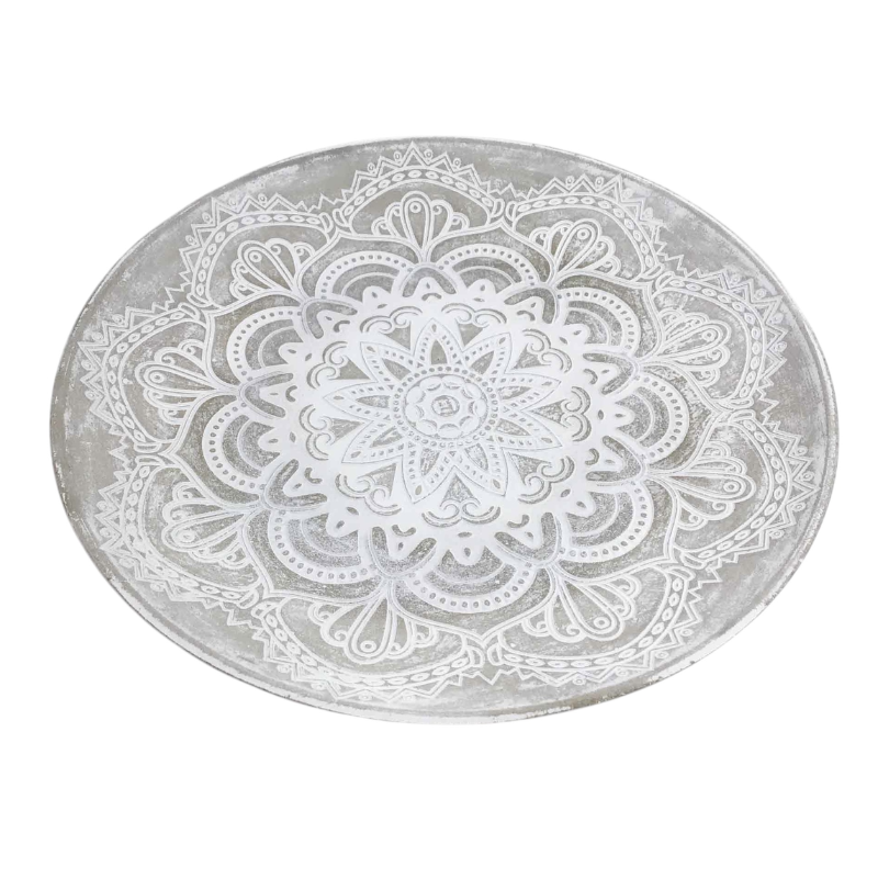 Mandala Side Table – White