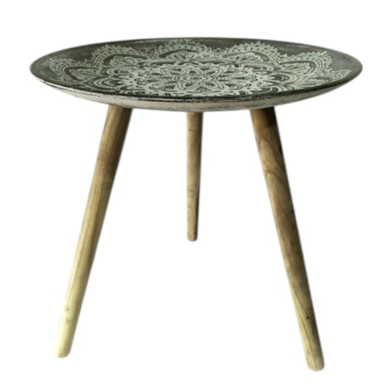 Mandala Side Table – White