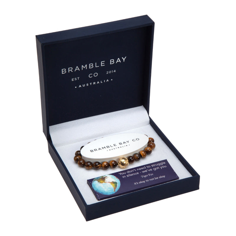 Bracelet in a Bramble Bay Co box on a white background