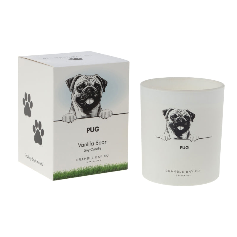 Pug Pet Candle – Vanilla Bean Soy Candle 300 g