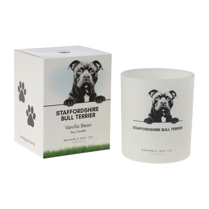 Staffordshire Bull Terrier Pet Candle – Vanilla Bean Soy Candle 300 g