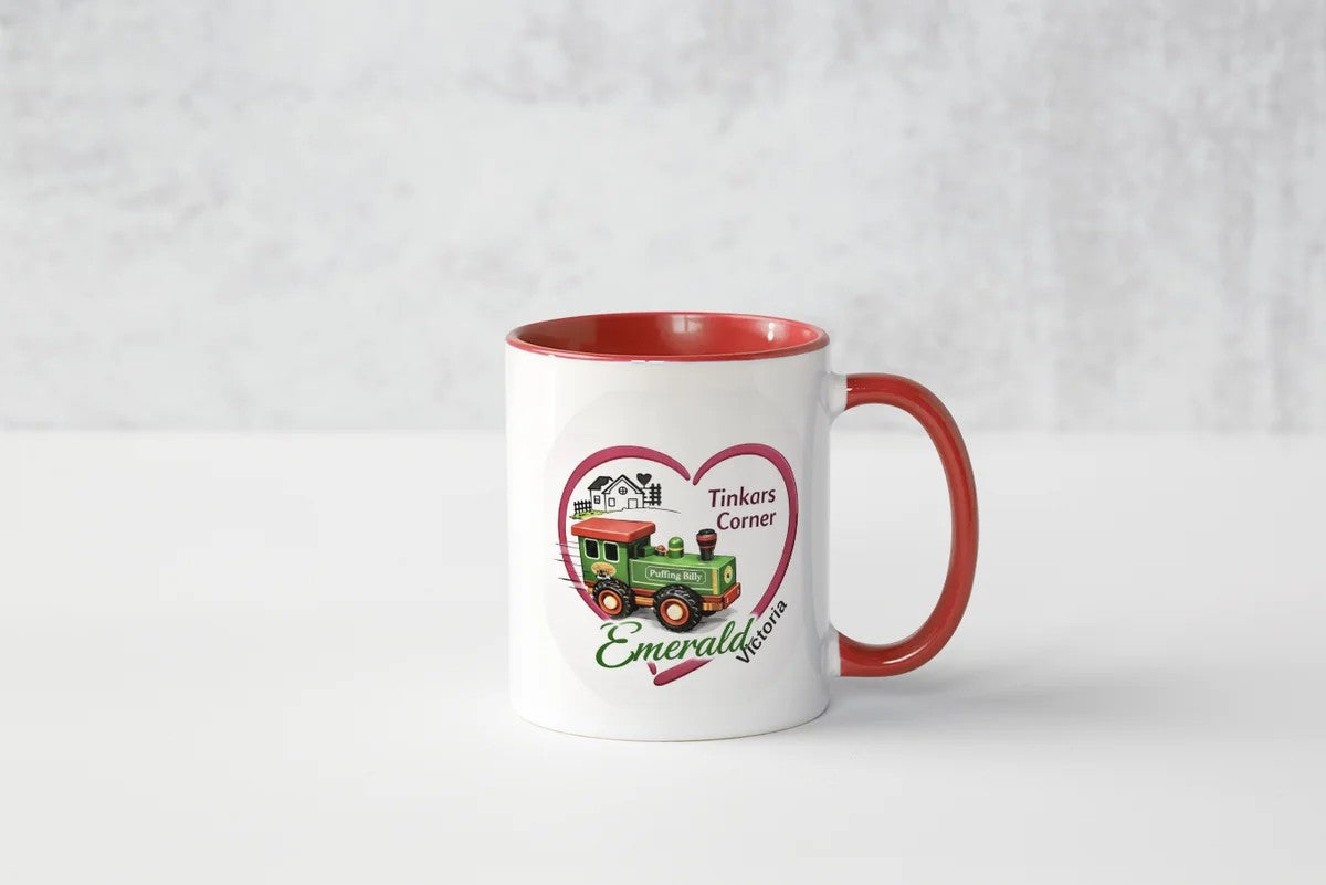Tinkars Corner Red Mug | Emerald Victoria Puffing Billy Gift 325ml