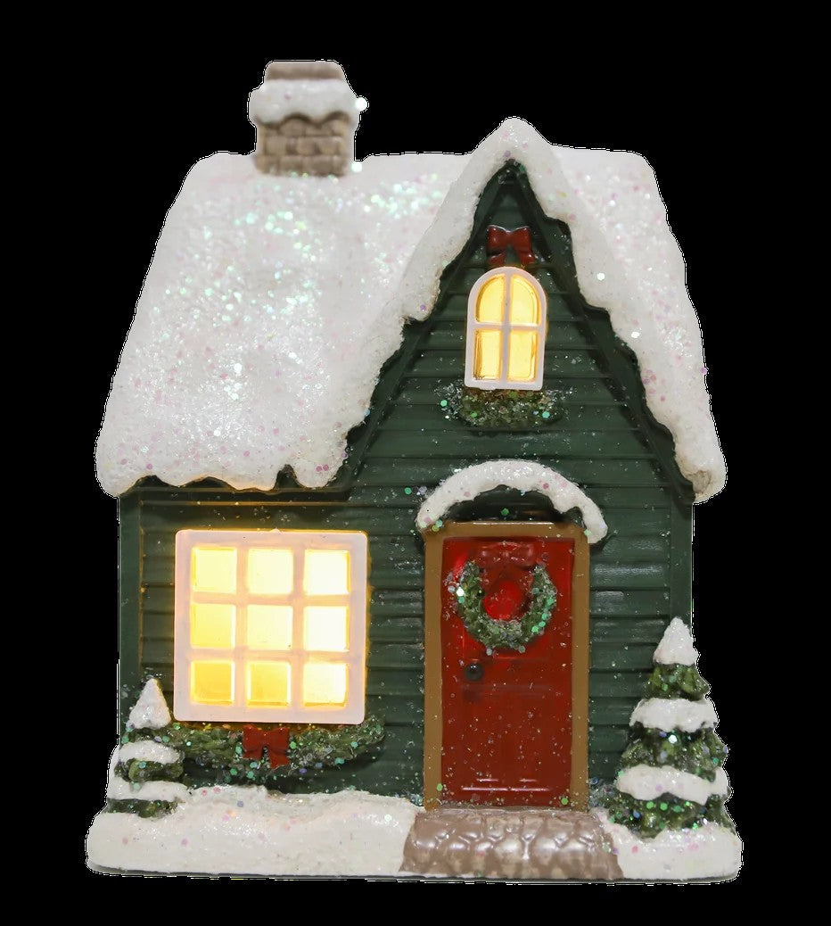 Resin Light-Up Christmas Village Cottage House