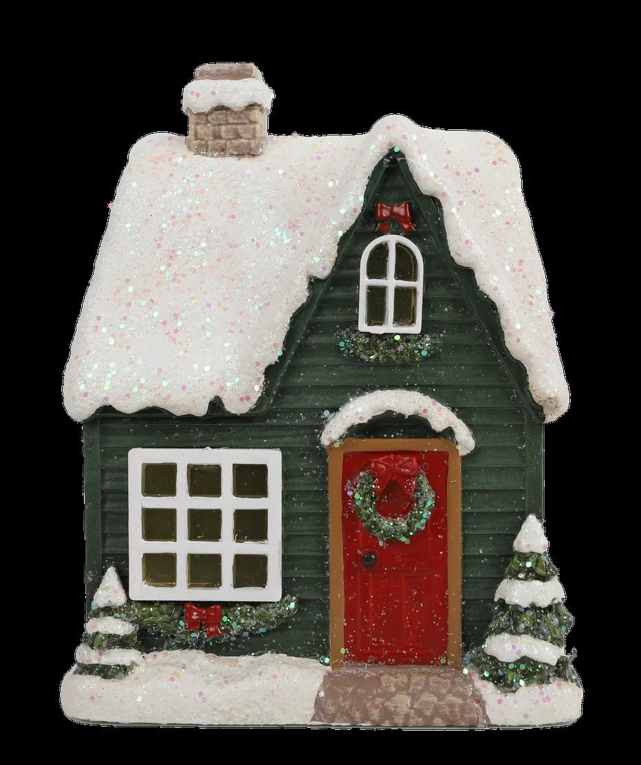 Resin Light-Up Christmas Village Cottage House