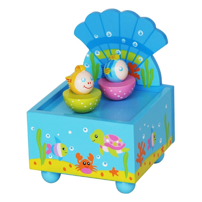 Twin Fish Music Box – Wind-Up Spinning Fish Toy & Decorative Keepsake