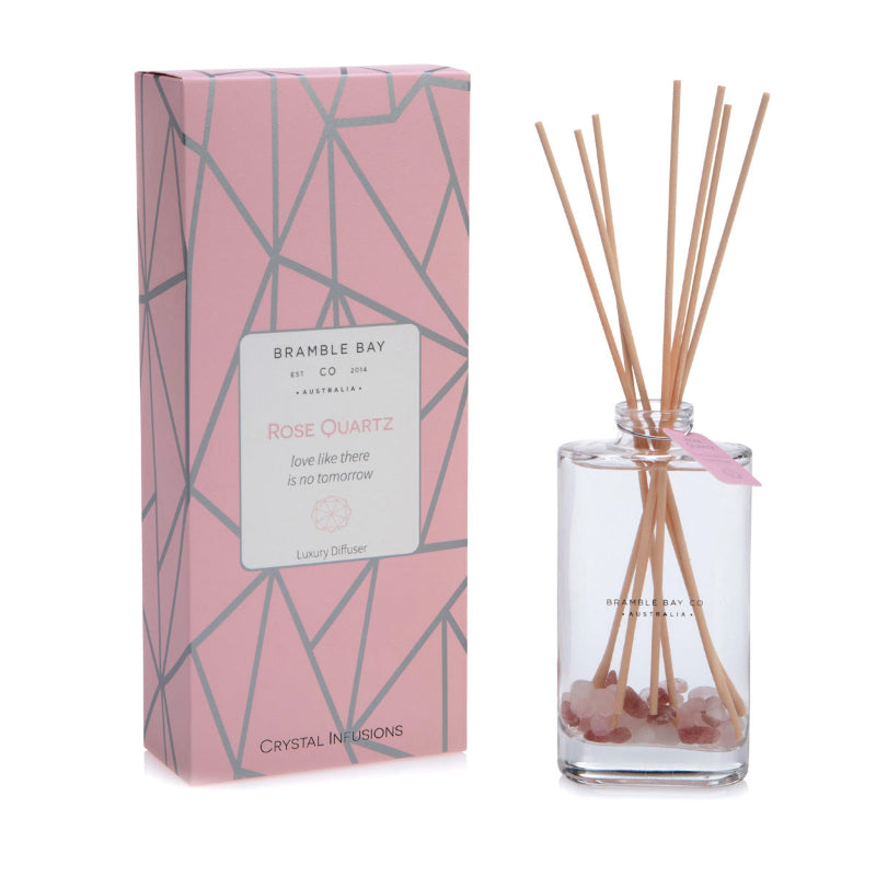 Rose Quartz Crystal Infusions Reed Diffuser – 150 ml | Bramble Bay Luxury Home Fragrance