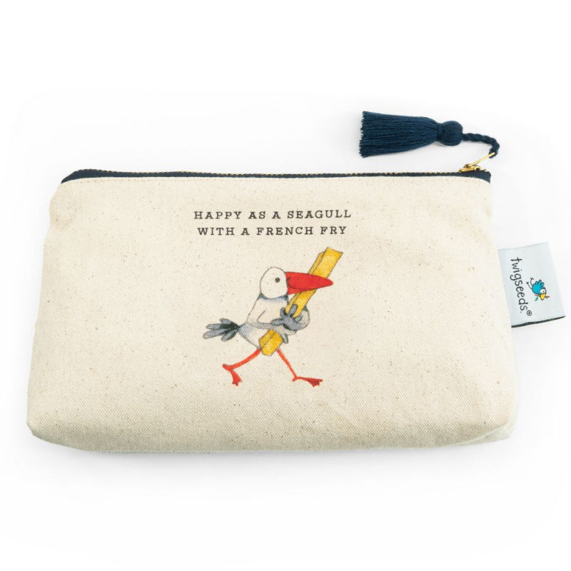 Twigseeds Accessory Pouch – “Happy as a Seagull with a French Fry” (Kate Knapp)