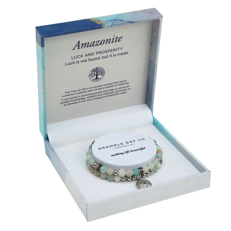 Amazonite Tree of Life Duo Bracelet Se