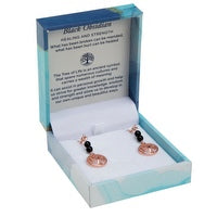 Black Obsidian Tree of Life Duo Earrings