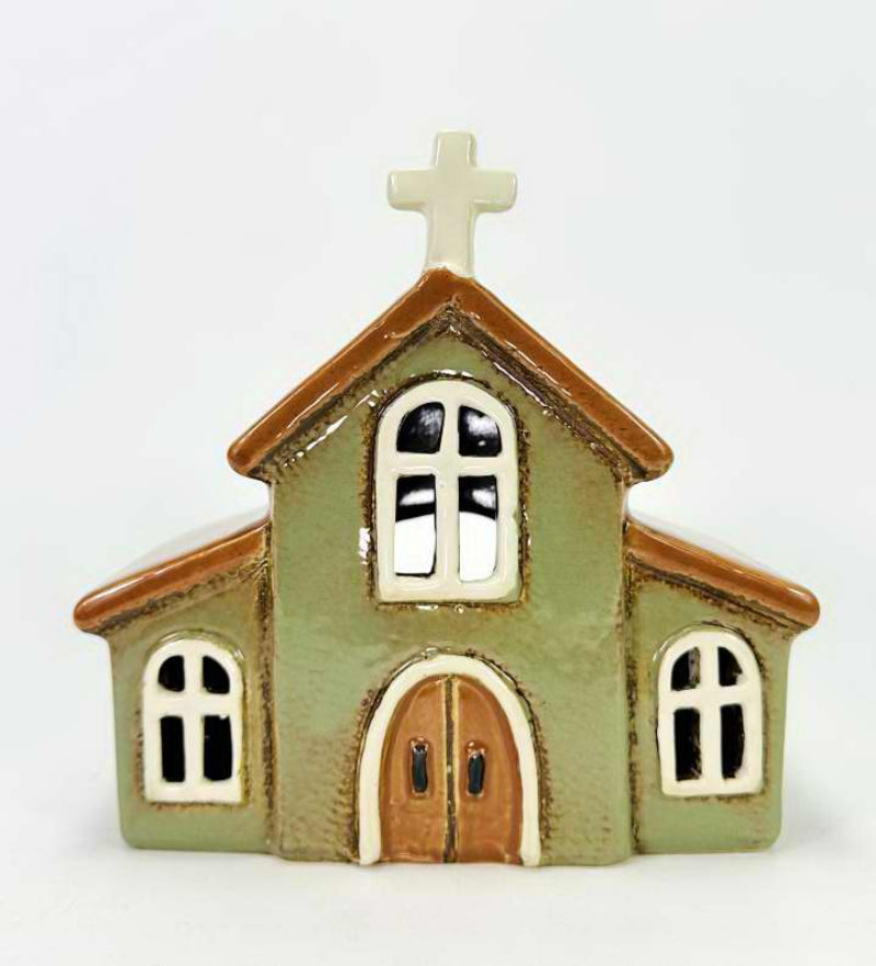Large Church Tealight Holder – Ceramic Candle Lantern