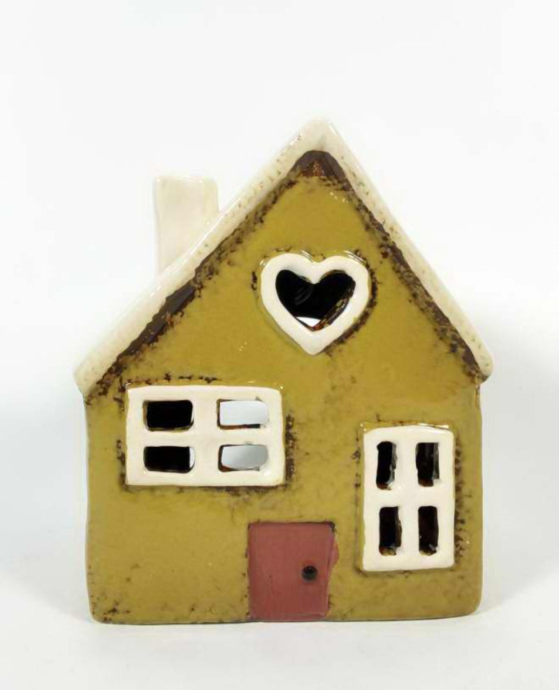 Single Cottage Tealight Holder – Ceramic Candle Lantern