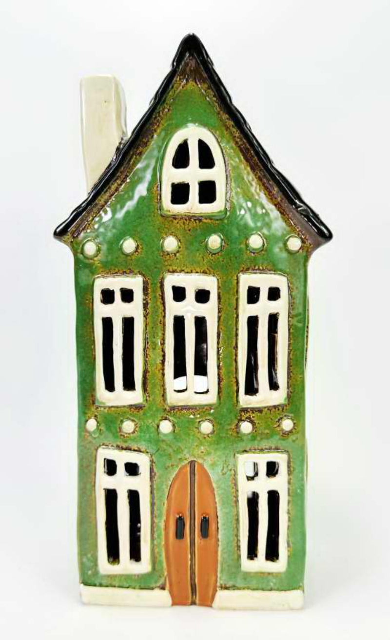Double Door House Tealight Holder – Ceramic Candle Ornament
