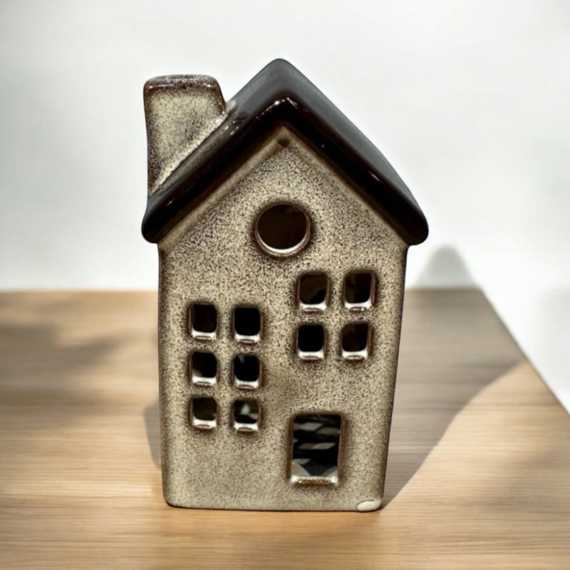 Little Beige House Tealight – Ceramic Holder