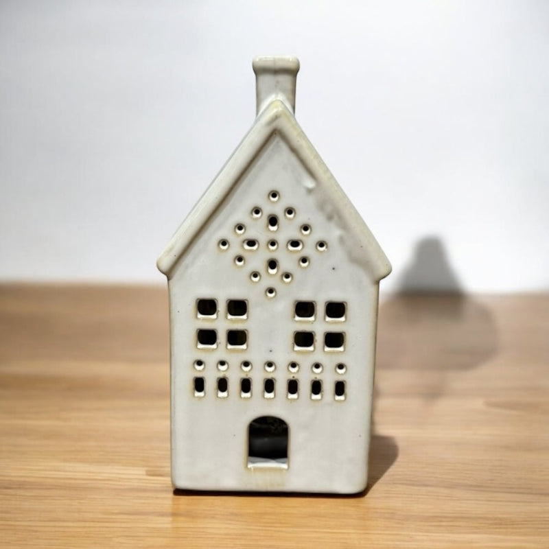 Medium White House Tealight Holder – Ceramic Candle Ornament