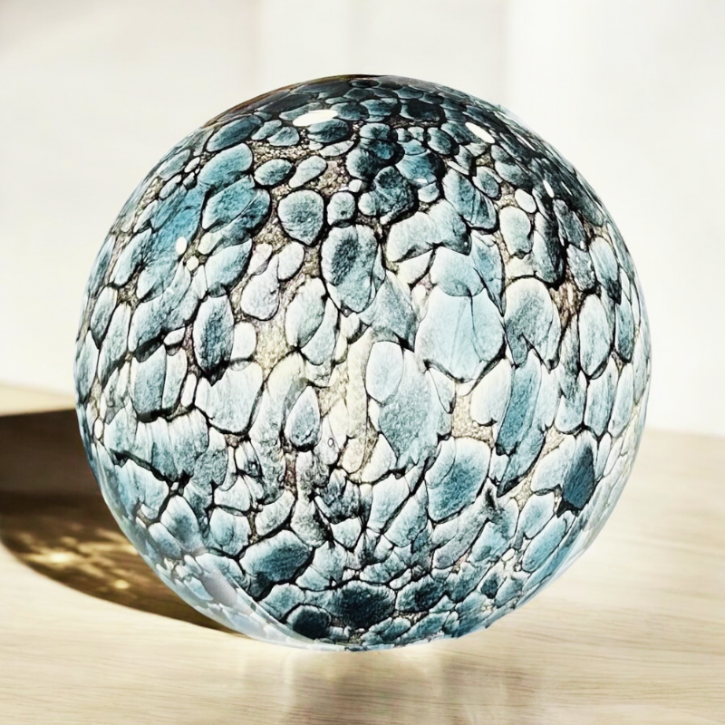 Sea-Blue Glass Orb Accent Light