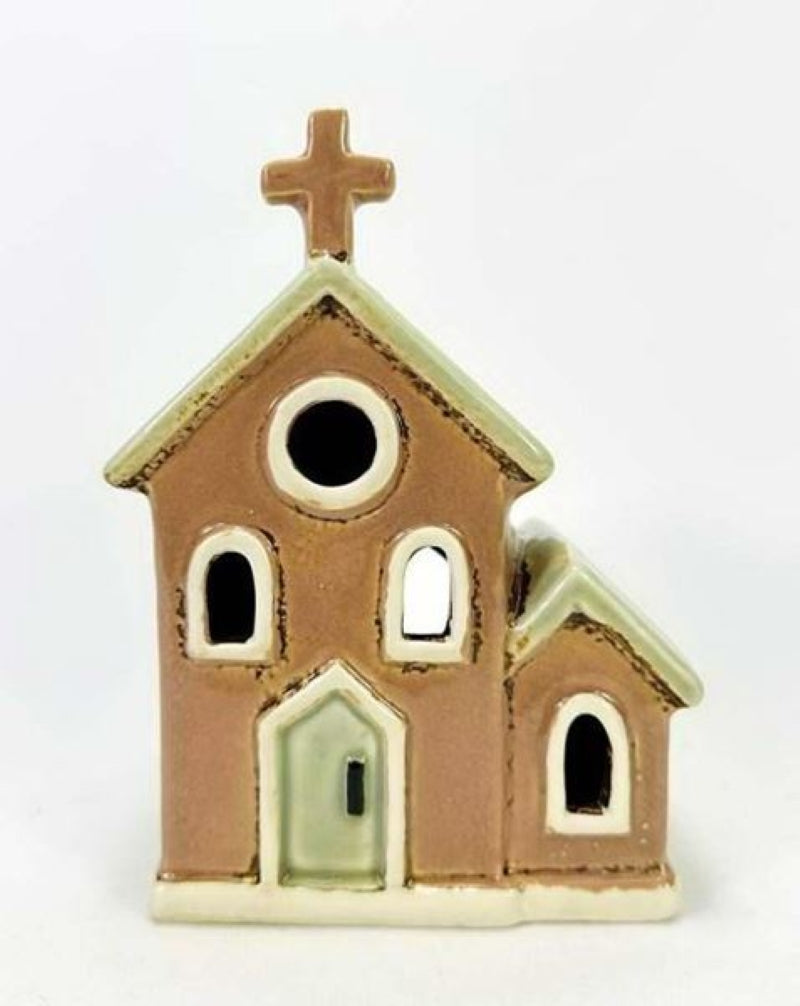 Small Church Tealight | Ceramic Tealight Holder