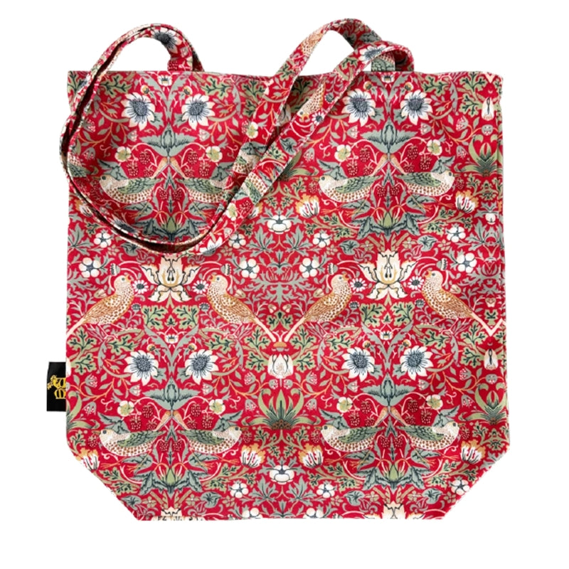 Artico William Morris “Strawberry Thief” Red Tote Bag – Classic Heritage Print